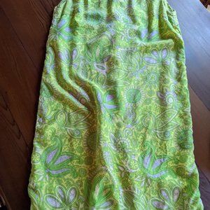 Vintage 1950s Dress ROYAL LYNNE of Hong Kong Cotton Sheath Green paisley